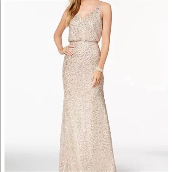 gold sequin blouson dress Center of Attention Sequins Dress Gold, L Ellae Lisque - Perfect Lace Dress for Birthdays & Date Nights main image 0